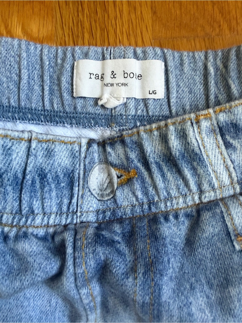 rag & bone Light Blue Denim Shorts - Picture 5 of 7